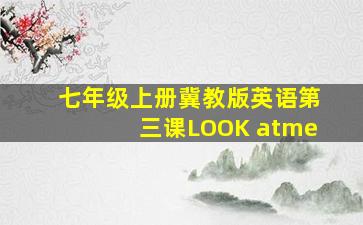 七年级上册冀教版英语第三课LOOK atme